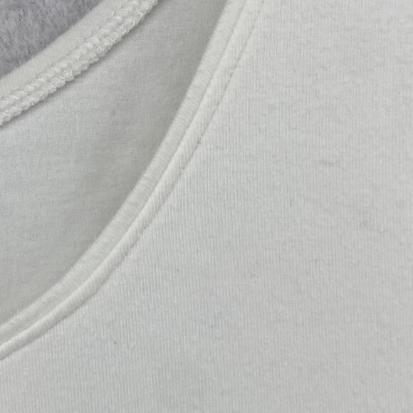 EILEEN FISHER Tank Top XL Stretch Organic Cotton Jersey Scoop Neck White USA - Picture 6 of 12